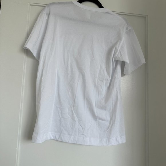 Comme des Garçons T-Shirt Sz S White Cotton Embossed Logo Short Sleeve Tee - Picture 7 of 7